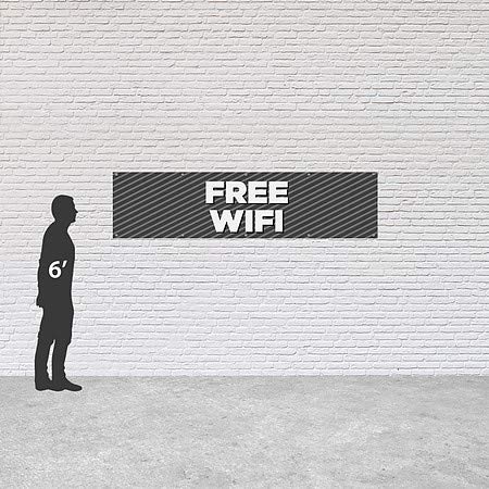Cgsignlab | wifi בחינם -stripes אפור באנר ויניל חיצוני כבד | 8'x2 '